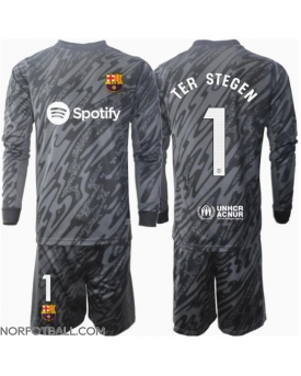 Billige Fotballdrakt Barcelona Ter Stegen #1 Keeper Replika Tredjedraktsett Barn 2024-25 Langermet (med bukser)